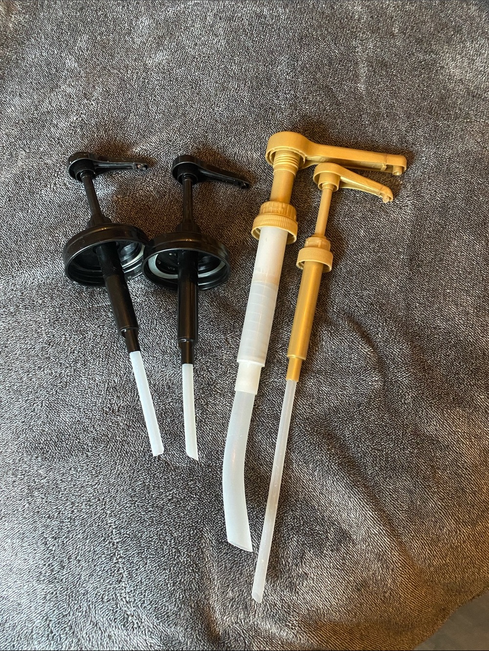 Bottle Pump Dispensers - Black and Gold Set